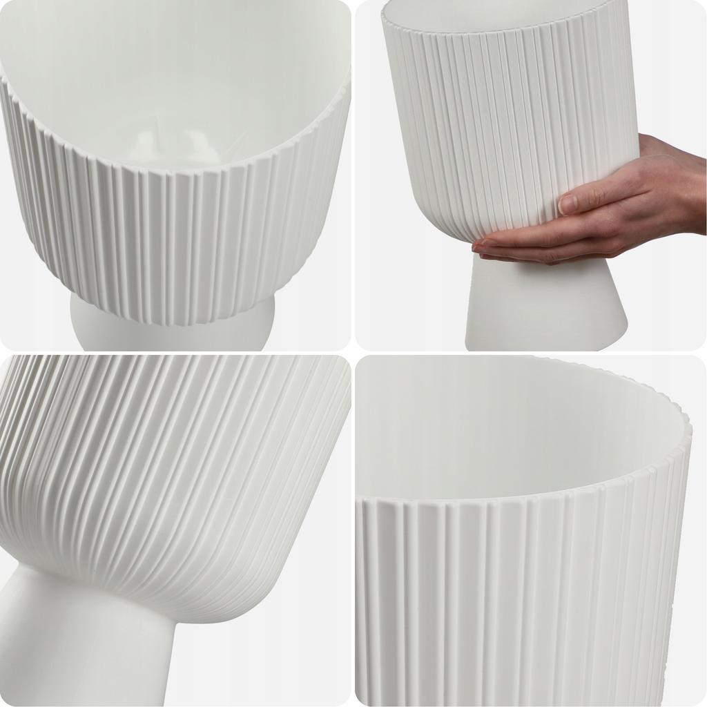 KADAX Doniczka Osłonka Plastikowa Gazon 18cm Biała