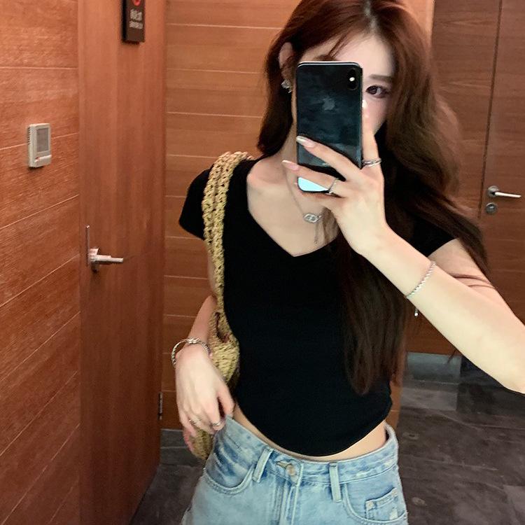 

Футболка Pure Desire Slim Fit Summer с V-образным вырезом - женская с коротким рукавом XL чёрный