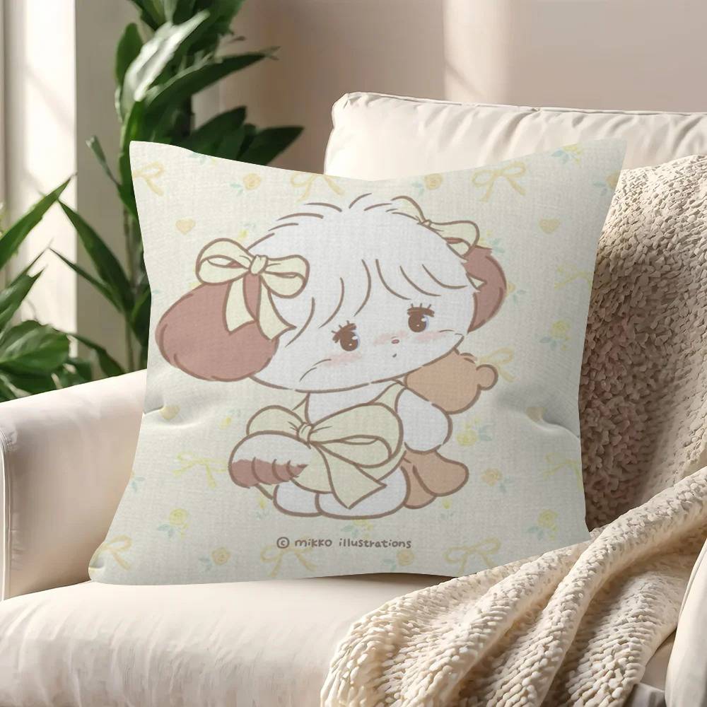 Cute M-Mikko Anime I-Illustrations Personalized Picture Text Home Decorative Pillows Household Gifts 45X45Cm
