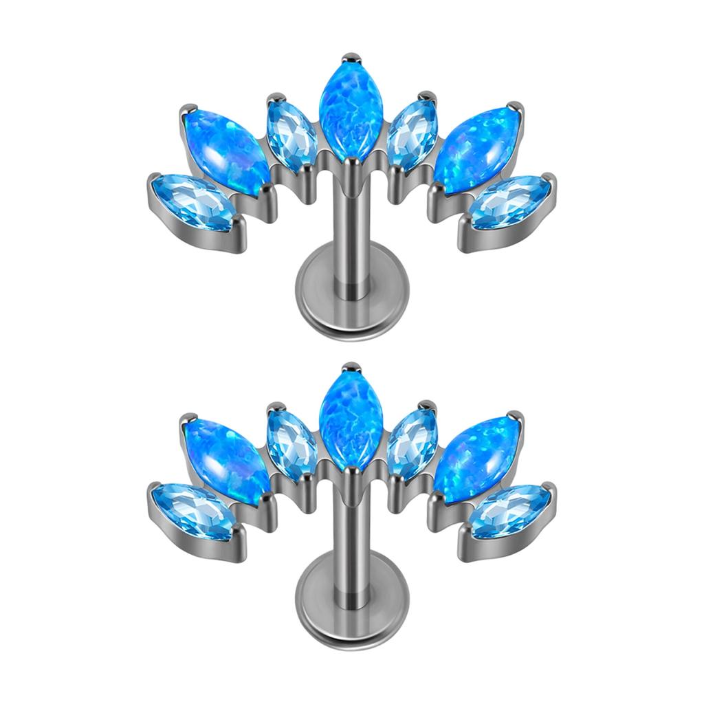 Elegant T Bar Threaded Cartilage Piercing Earring Modern Curved Designs Body Jewelry