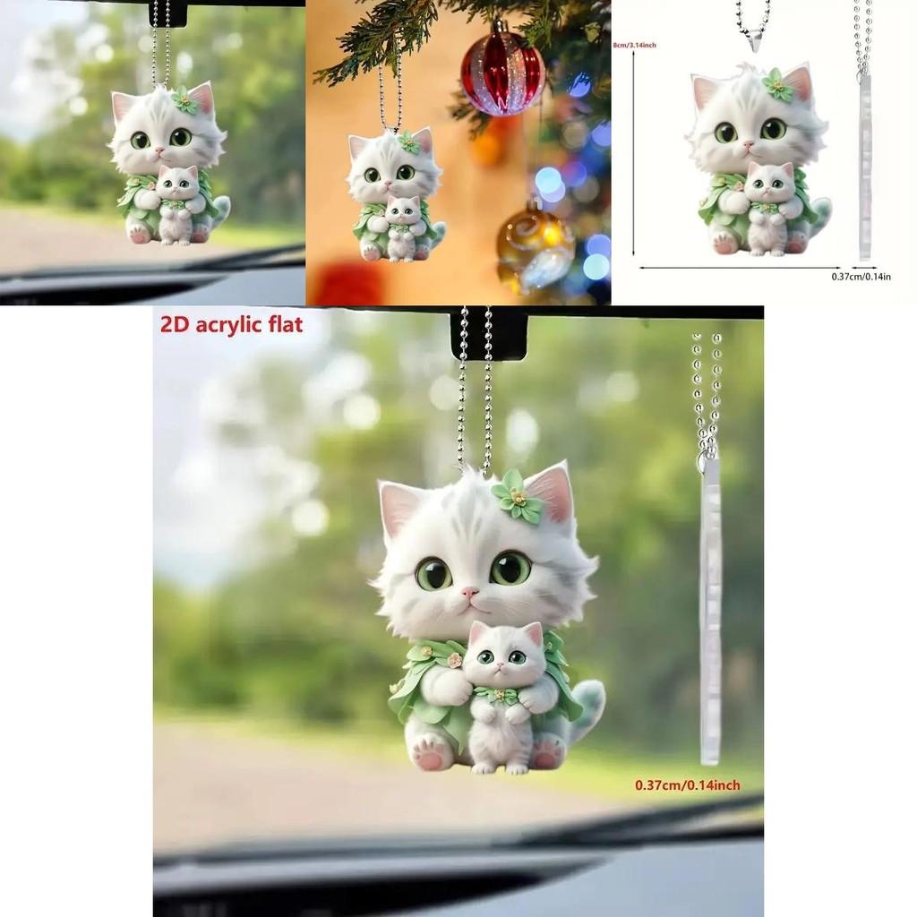Adorable Cartoon Acrylic Blue Cat Car Accessory For Unique Vehicle Interior Charm
