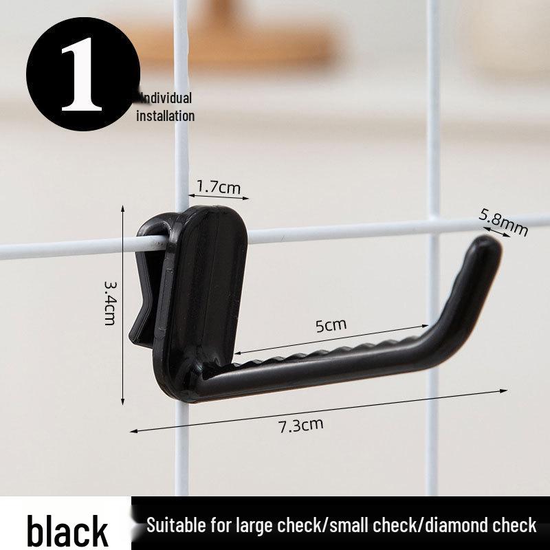 Nail-Free Grid Panel Hook for Wire Mesh Shelves - No-Drill Wall Storage Hooks for Kindergarten Display