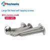 Stainless Steel Cross Mushroom Head Self-Tapping Screws, Large Flat Head, M3/M4/M5/M6, Pointed Tail.