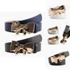 Simple Pu Leather Belt With Metal Bow Knot Closure For Work And Leisure Looks