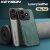 KEYSION Luxury Retro PU Leather Case for HONOR X5c Soft Silicone+PC Shockproof Phone Back Cover for Huawei Honor X5C