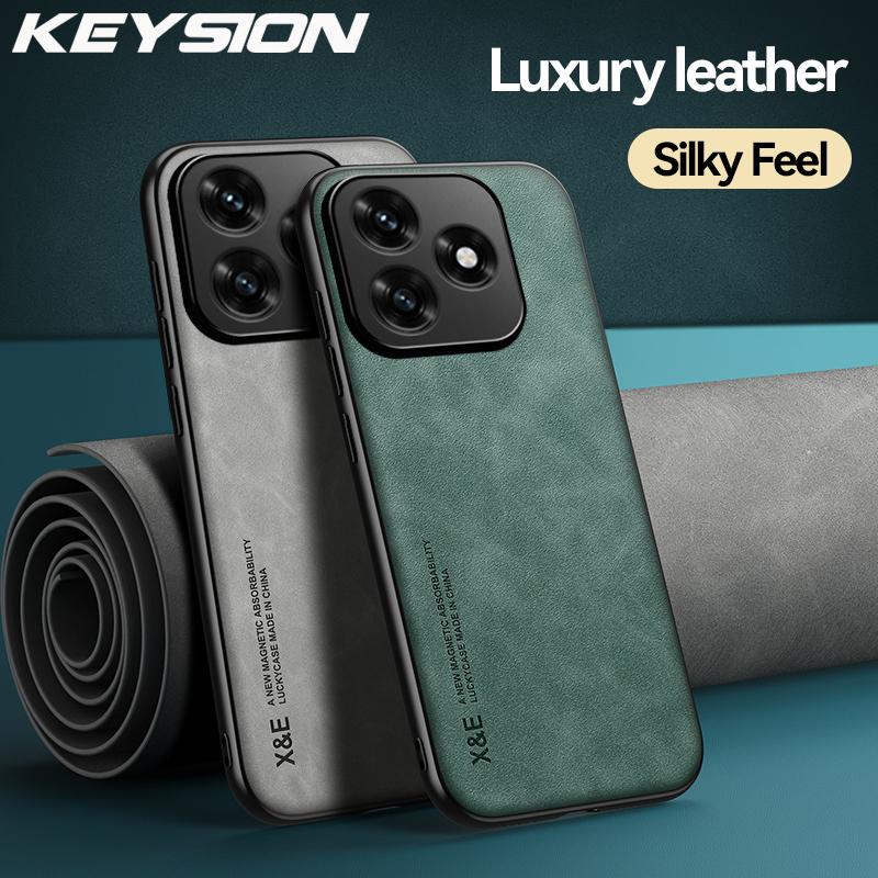 KEYSION Luxury Retro PU Leather Case for HONOR X5c Soft Silicone+PC Shockproof Phone Back Cover for Huawei Honor X5C