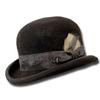 Bowler-Capped Lamb Felt Hat Pure Wool Top Hat Webbing Adorned Sheep Felt Wool Hat