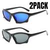 2PCS Sports Sunglasses Women Y2K Trends Punk Sun Glasses Men Retro 2000's Luxury Brand One Piece Special-Shaped