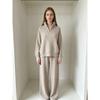 Womens Oversized Knit Sweater Wide Leg Pants Set Casual Solid Color Lounge Outfit Winter