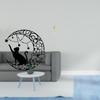Moonlit Cat And Metal Wall Art Sculpture for Home Decor Abstract Black Figurine Ornament