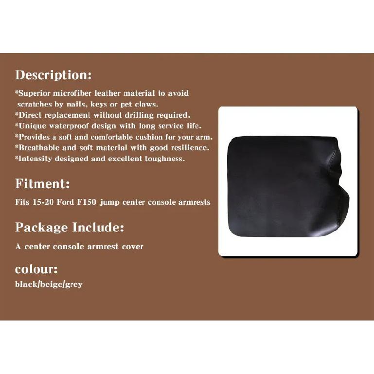 For Ford F150 2015-2023 2016 2017 Center Console Armrest Protection Cushion Breathable Armrest Box Cover Pad Car Accessories