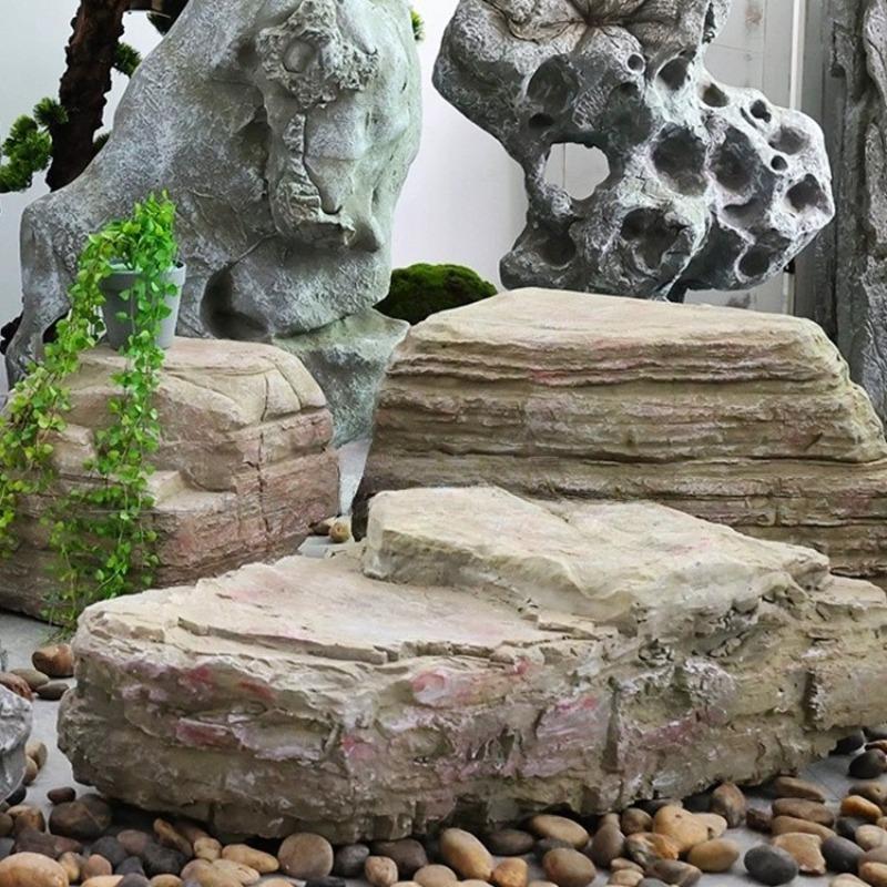 Garden Fake Stone Sculptures Artificial Rock Sculpture Modern Aesthetic Groot Ornaments Elegant Luxury Creative Art Ornament