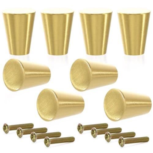 Pstyle. Brass Replacement Drawer Handles, Knobs, Doors, Kitchen Furniture, Cupboards, PST-116 (15x19mm, Set of 8)