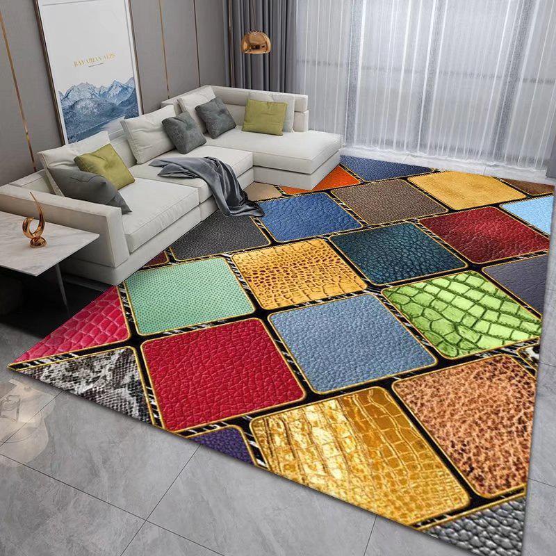 Nordischer Geometrischer Minimalistischer Leichter Luxusteppich: Schlafzimmer, Erkerfenster, Nachttisch, Couchtisch, Sofa, Fleckenabweisend