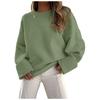 Womens Oversized Crewneck Long Sleeve Fleece Knit Sweater Fall Winter 2026 Soft Warm Casual Streetwear