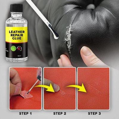 30ml Car Leather Repair Glue Auto Seat Maintenance Leather Care Liquid Rubber Leather Gel Sofa Car Leather Adhesive Glue Tool