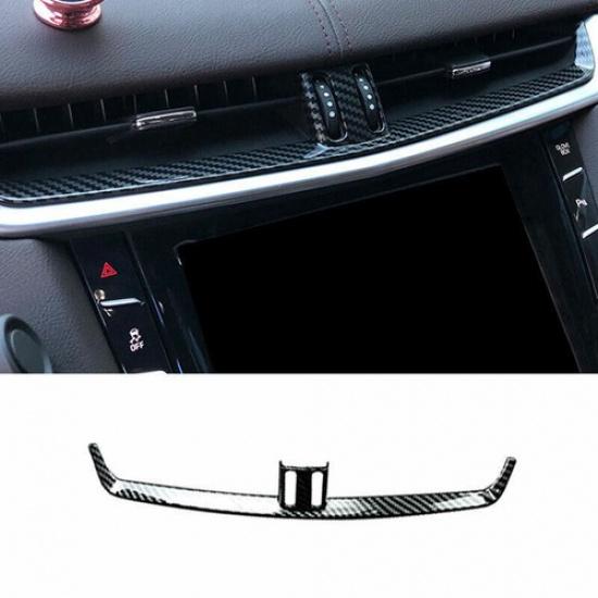 Carbon Fiber Central Console Air Outlet Vent Trim Fit For Cadillac XTS 2013-