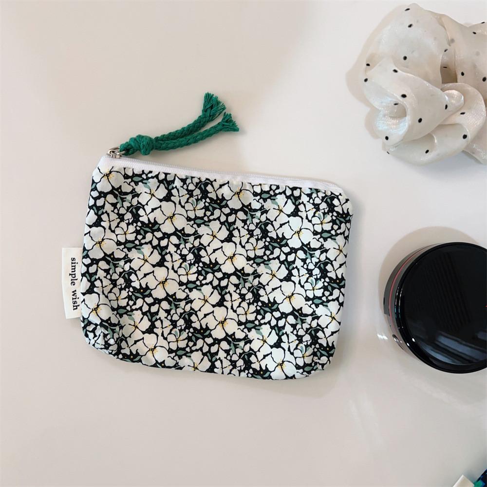 Mini Cotton Floral Organizer Bags for Women Bag Small Fabric Cosmetic Make Up Bag Little Purse Coin Pouch Children Cosmetic Case