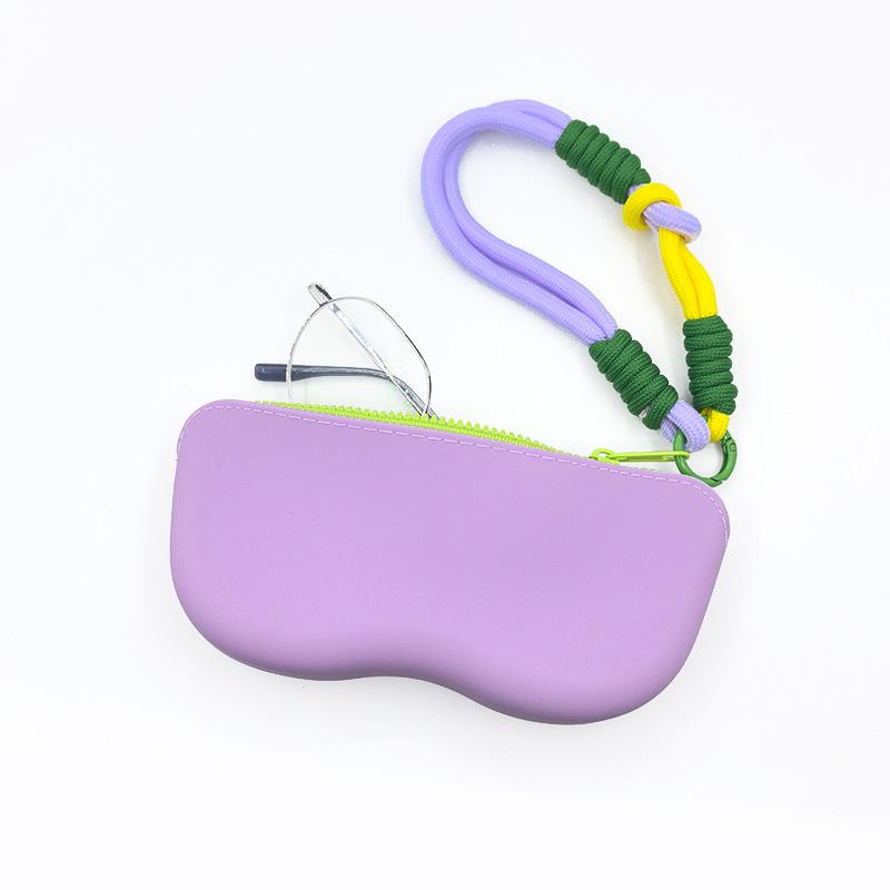 Dopamine Silicone Glasses Bag with Lanyard: Sunglasses Wrist Pouch