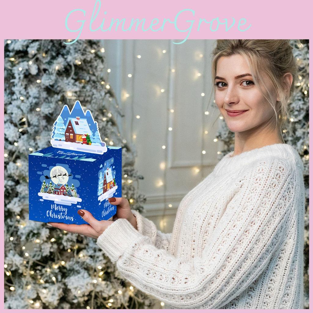 Snow House Christmas Party Decor Gift Box With Paper Material For Holiday Celebration And Event Setup