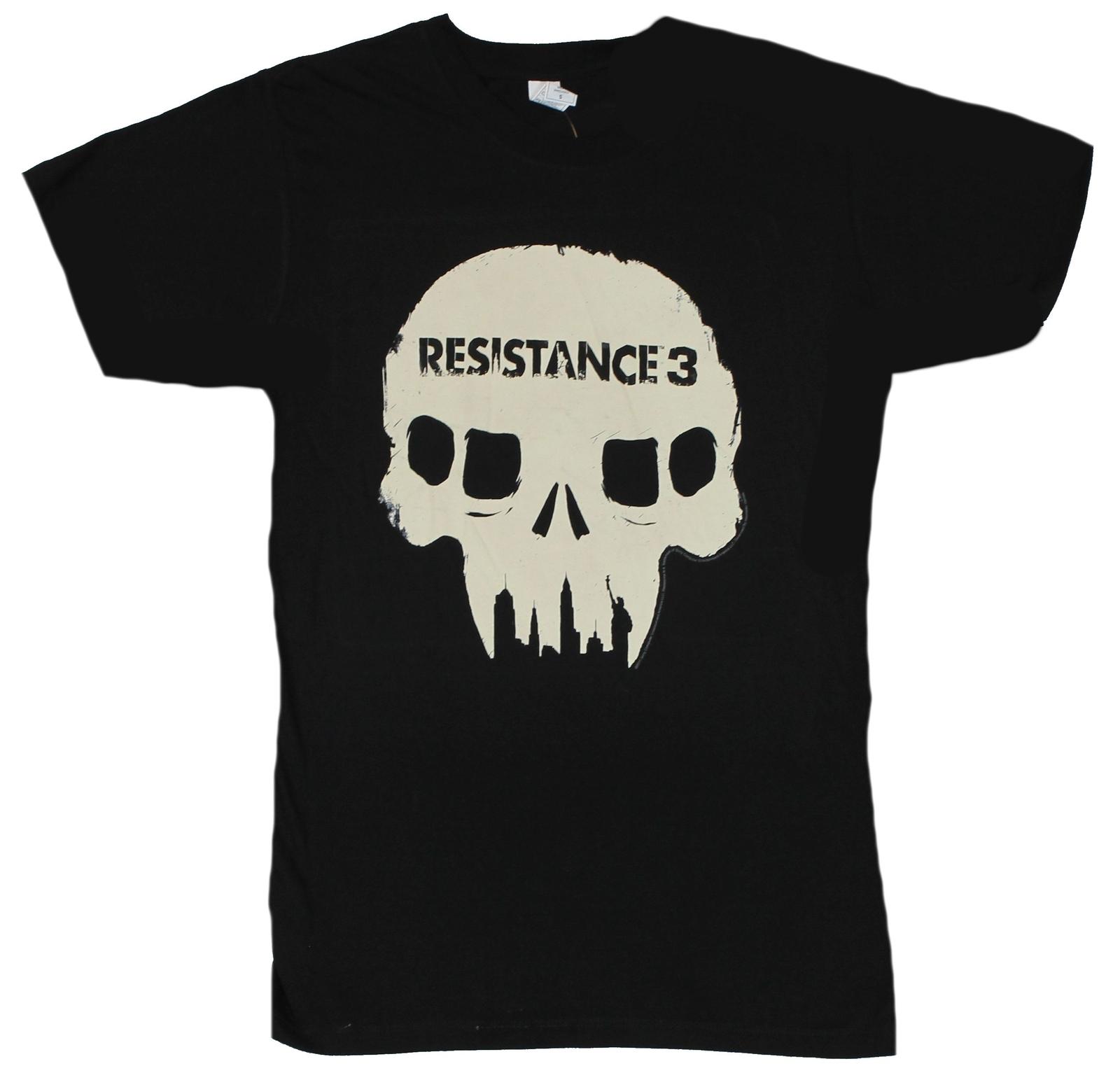 Resistance 3 (2) (Hit PS3 Game) Adult New T-Shirt - Alien Skull Logo on Black S