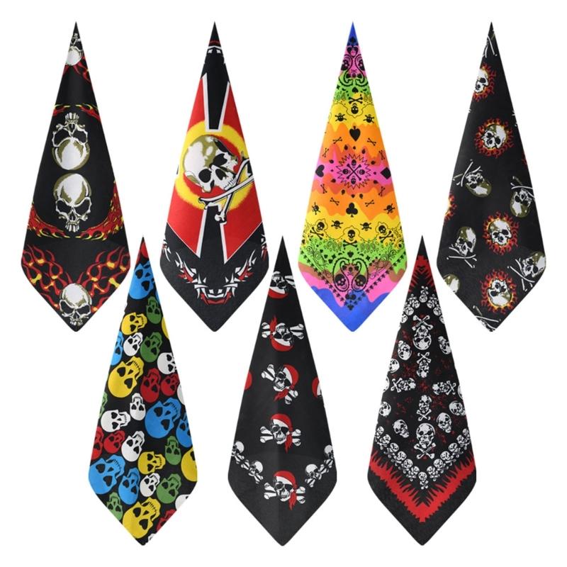 Hip Hop Tryckta Damhuvuddukar Fyrkantig Halsduk Bandana Handduk Hårscarfar