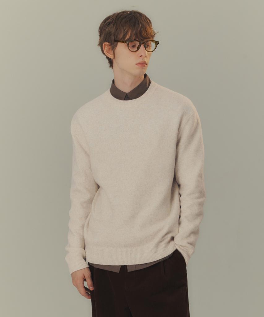 MINDBRIDGE [Air Wool] Alpaca Round Semi-Overfit Knit - 5 Colors