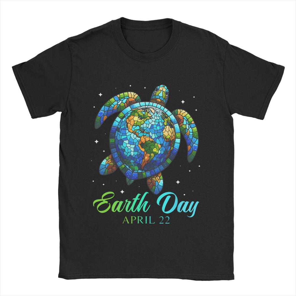 Men Women T-Shirts Save The Planet Turtle Earth Environmental Awareness Nature Cotton Tees Short Sleeve T Shirts Clothing Gift