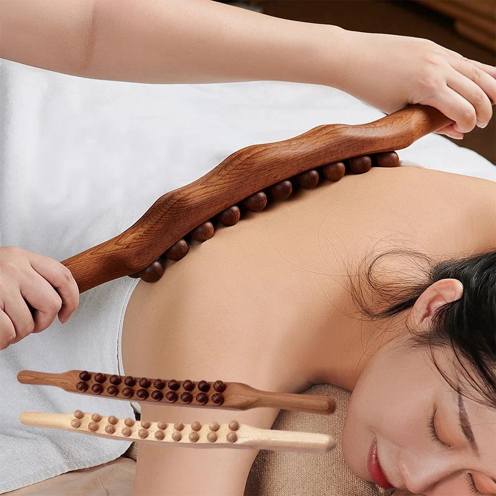 20 de margele din lemn de drenaj limfatic masaj de mână baston terapeutic pentru gât ameliorarea durerilor de spate stomac corp role modelare