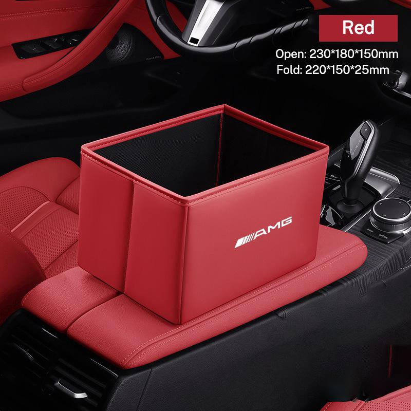 Multi-use Car Folding Trash Can Garbage Portable Storage Bag Keychain For Mercedes Benz AMG A C E V R Class GLC SLK SL Vito RW7
