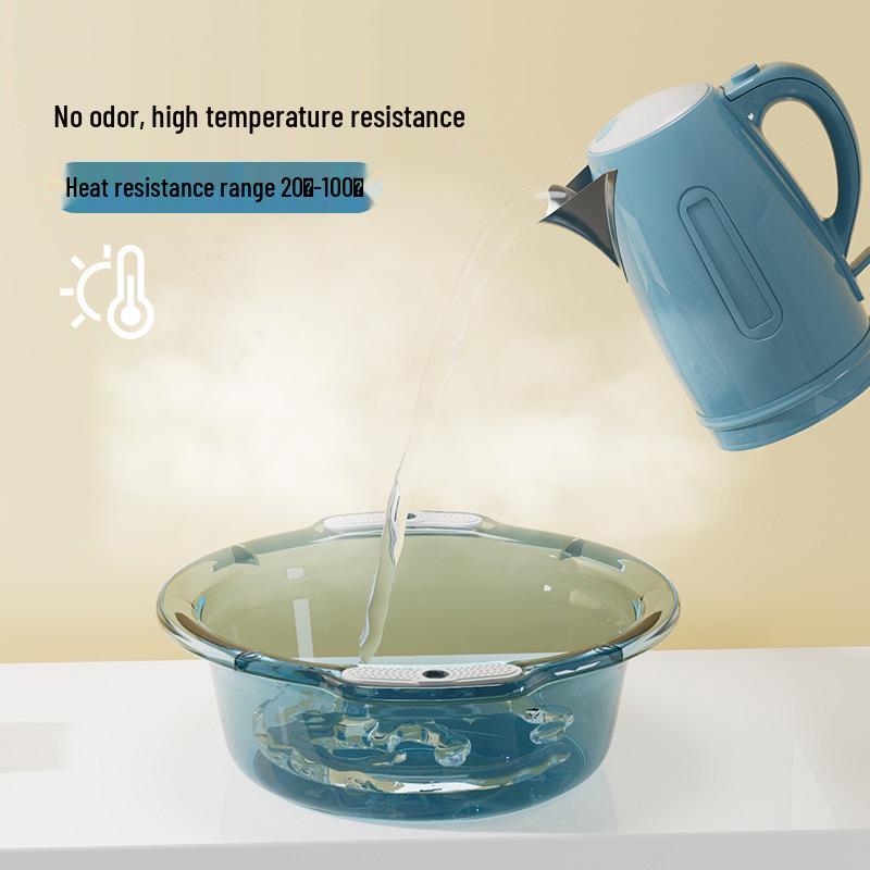 Large Durable Transparent Plastic Household Basin for Face Washing, Laundry, and Kitchen Use