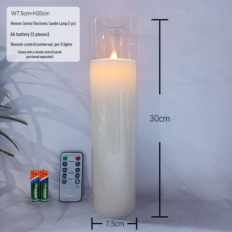 Remote-Controlled LED Glass Candle Lamp with Flickering Flame - Ideal for Romantic Home Decor and Weddings