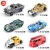 1:60 American MUSCLE TRAILER Alloy Diecast Car Model Toys Sound Light Pull Back Metal Body Rubber Tires Trailer Toys Kids Gifts