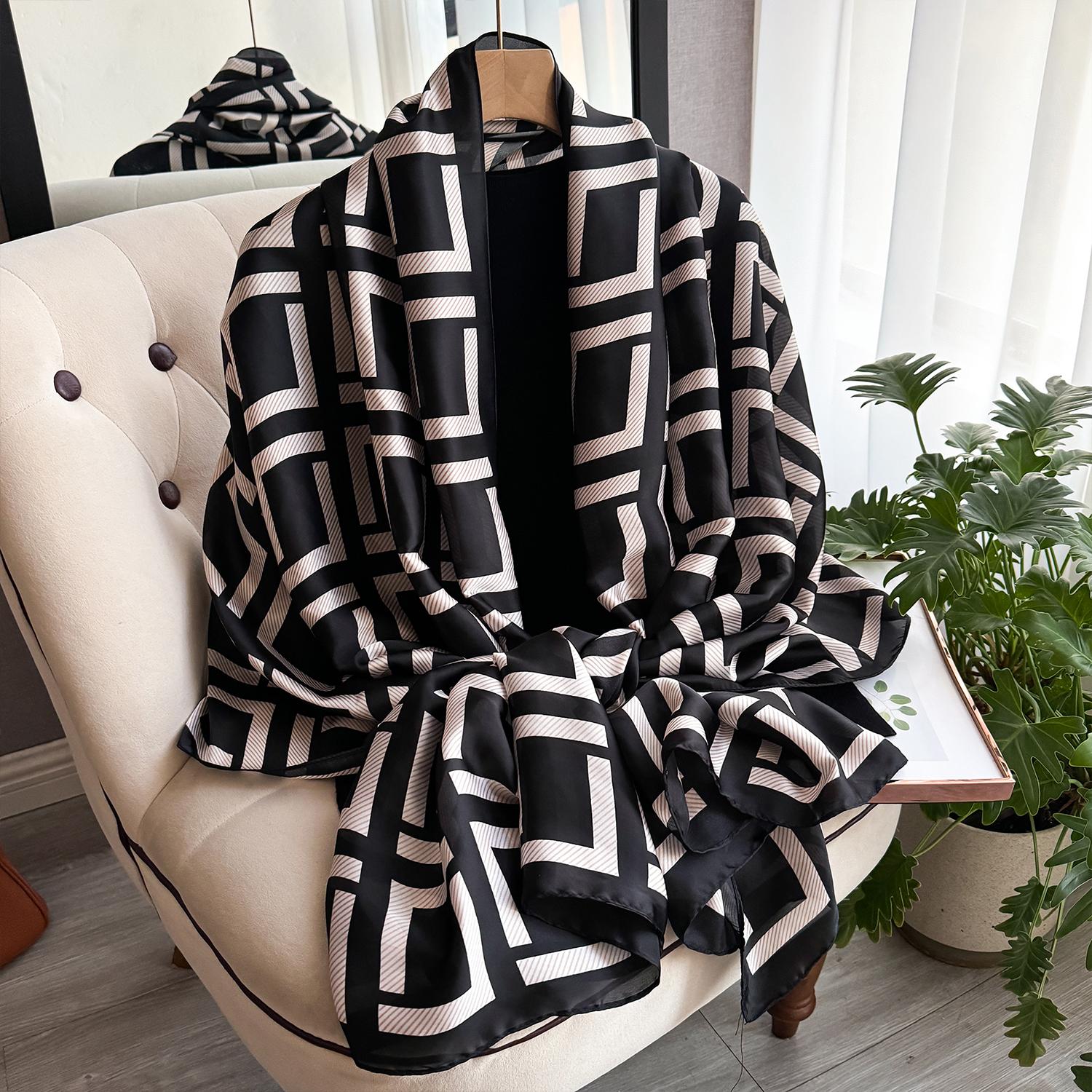 

Luxury Scarf Spring Summer Women Beach Sunscreen Fashion Party Shawl China Quality Silk Lady Popular Print Scarves Hijab