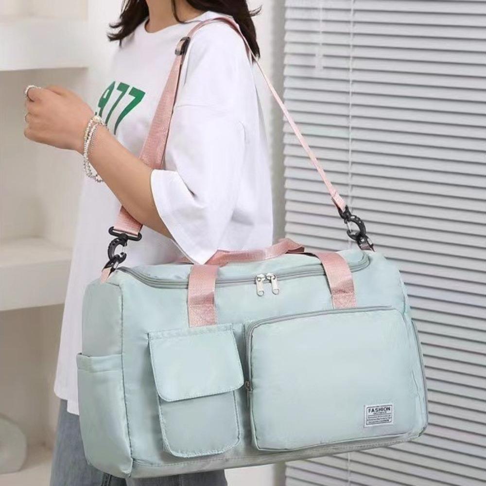 Sturdy Travel Luggage Bag Foldable Large Capacity Handbag Shoulder Bag Nylon Duffle Bag  Girl