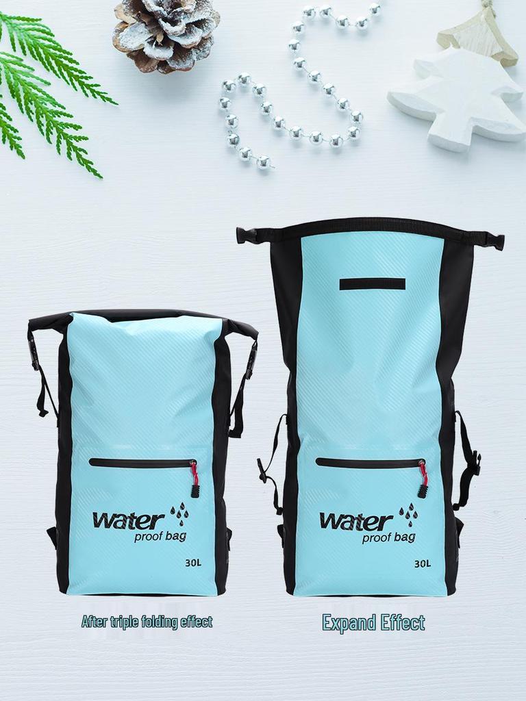 Waterproof Outdoor Drifting & Canyoning Backpack - Double Shoulder Barrel Bag for Beach & Storage.