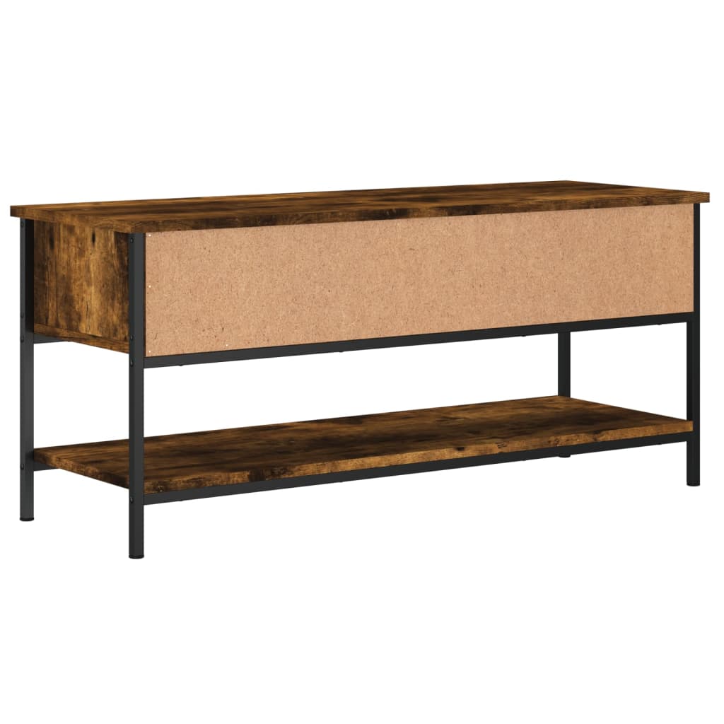 TV Stand in Smoked Oak Finish 100 x 35 x 45 cm Engineered Wood