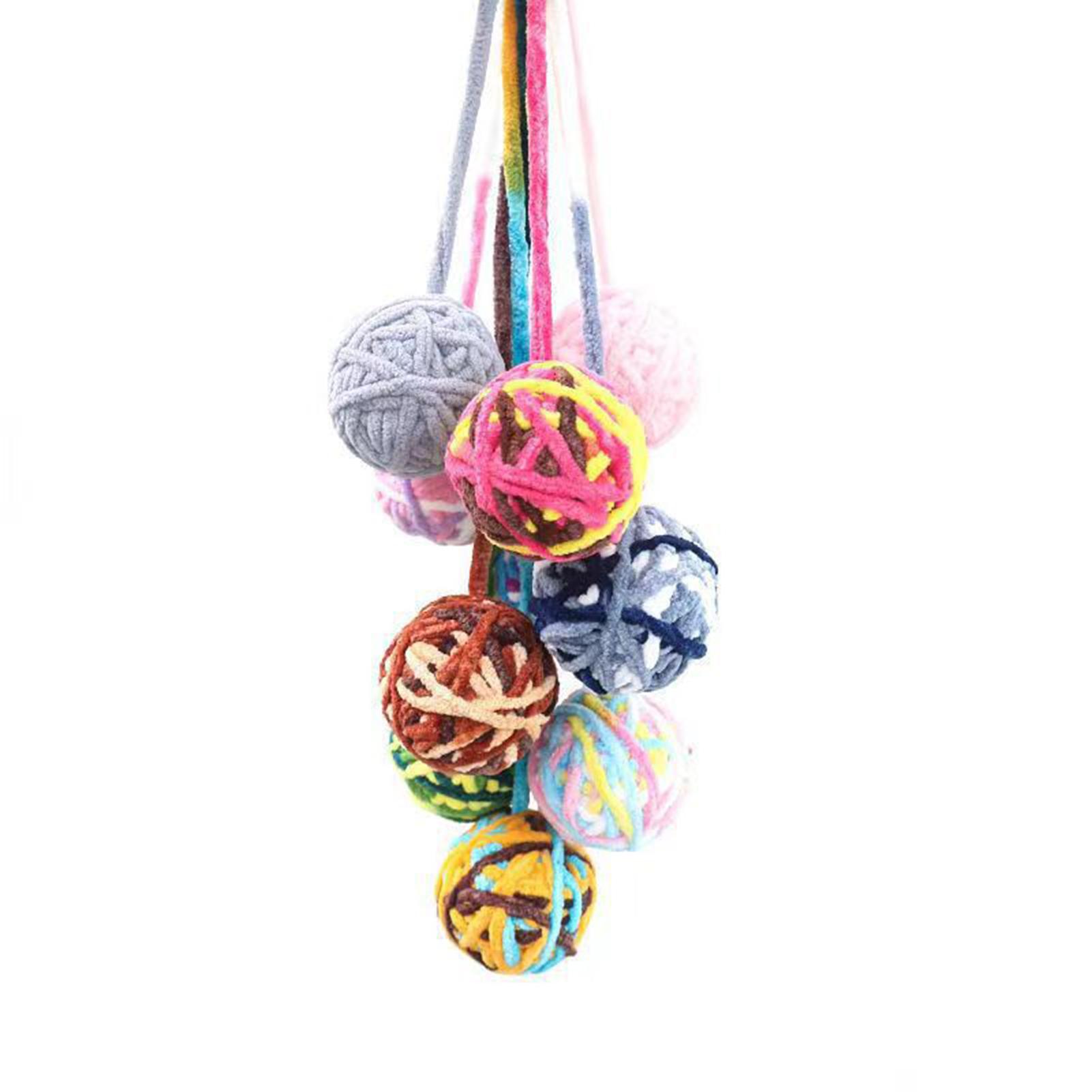 Cat Toys Kitty Self-indulgence Relieve Boredom Cat Teasing Ball Bell Colorful Wool Ball Cat Toys Gnaw And Grind Teeth Cat Toys