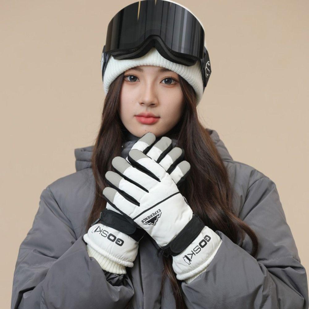 Windproof Snowboard Gloves Keep Warm Full Finger Mittens Simple Cycling Mittens  Man