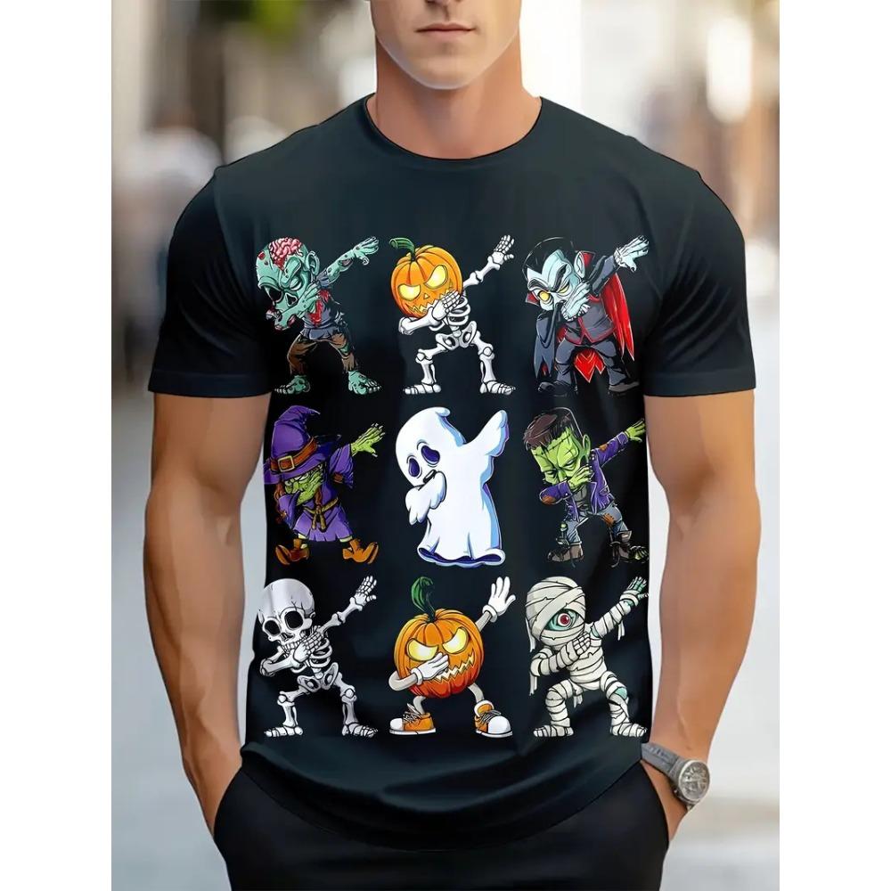 Goth Horror Joker Skull 3D Printed Men's T-Shirts Summer Street Short-Sleeve Outdoor Casual Tops Men's and Women's Tees Top