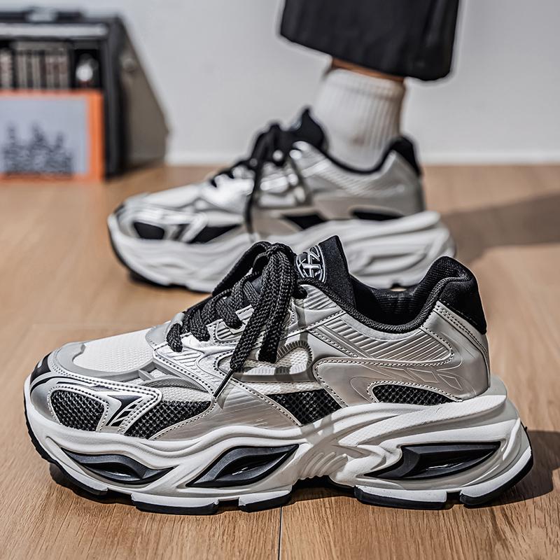 Men's Vintage Chunky Mesh Running Sneakers Breathable Non Slip Thick Sole Casual Streetwear Shoes