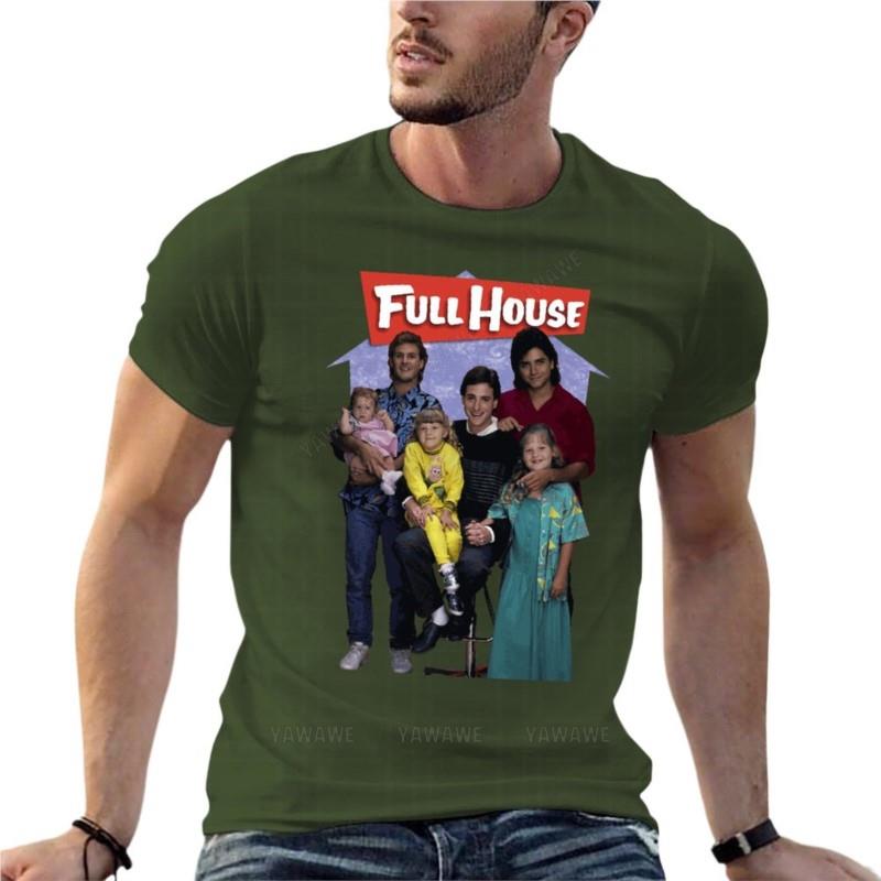 GUOYAN TOP Full House Tv Serie Film Poster 1987 Oversized T-shirts Bedrukt Herenkleding Korte Mouw Streetwear Grote Maat Top T-shirt S