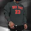 Men's Fashion Trend Casual Long Sleeve Round Neck Pullover Hoodie with Velvet Print for Winter