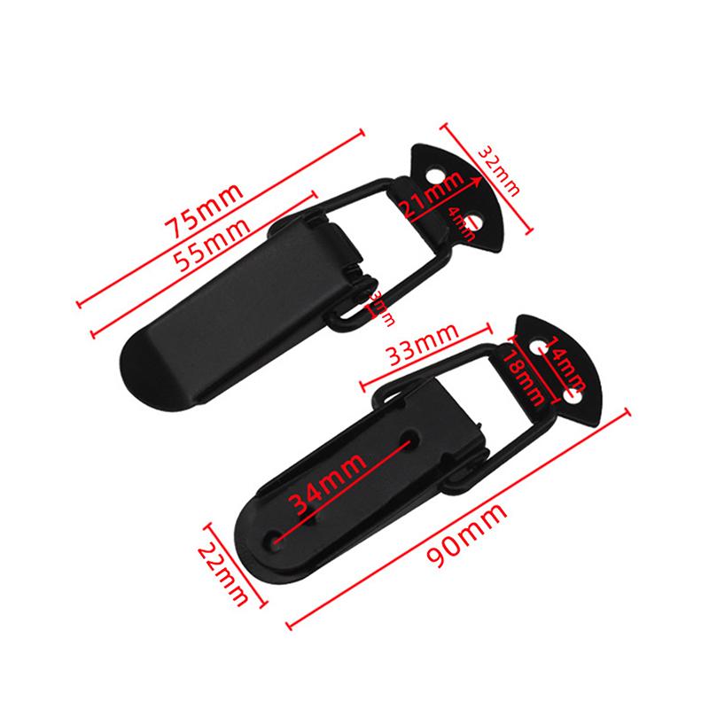 2Pcs Latch Catch Duck-mouth Buckle Hook Wooden Box Hasps Clamp Iron Spring Catch Clasp Loaded Draw Toggle Clamp Hasps