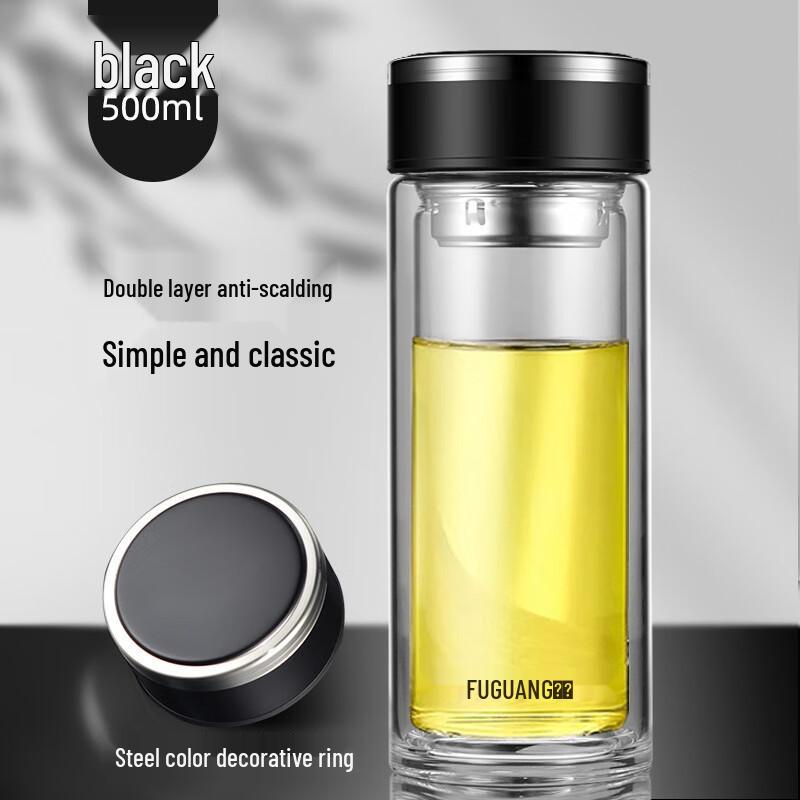 Fuguang Crystal Double Wall Glass Water Bottle
