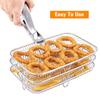 Air Fryer Rack Stackable Grid Grilling Racks 3-layers Stainless Steel Air Fryer Basket Tray Steam Rack Home Kitchen Accessories