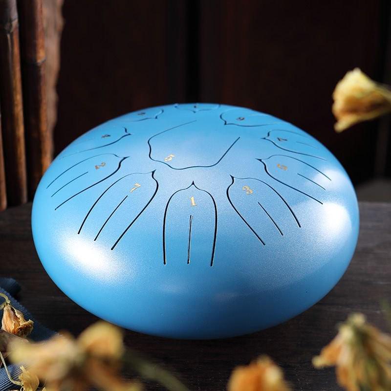 Hluru Glucophone Steel Tongue Drum10 Inch 11 Notes Tank Drum Key Handpan with Carry Bag for Meditation Musical Instrument