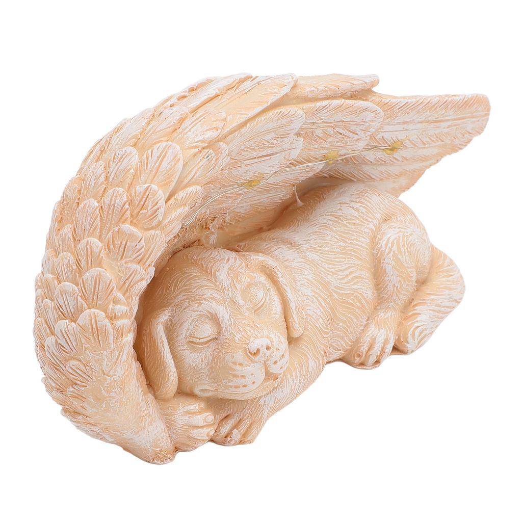 Dog Angel Memorial Statue with Wings LED Decorative Lights Realistic Weatherproof Long Lasting Pet