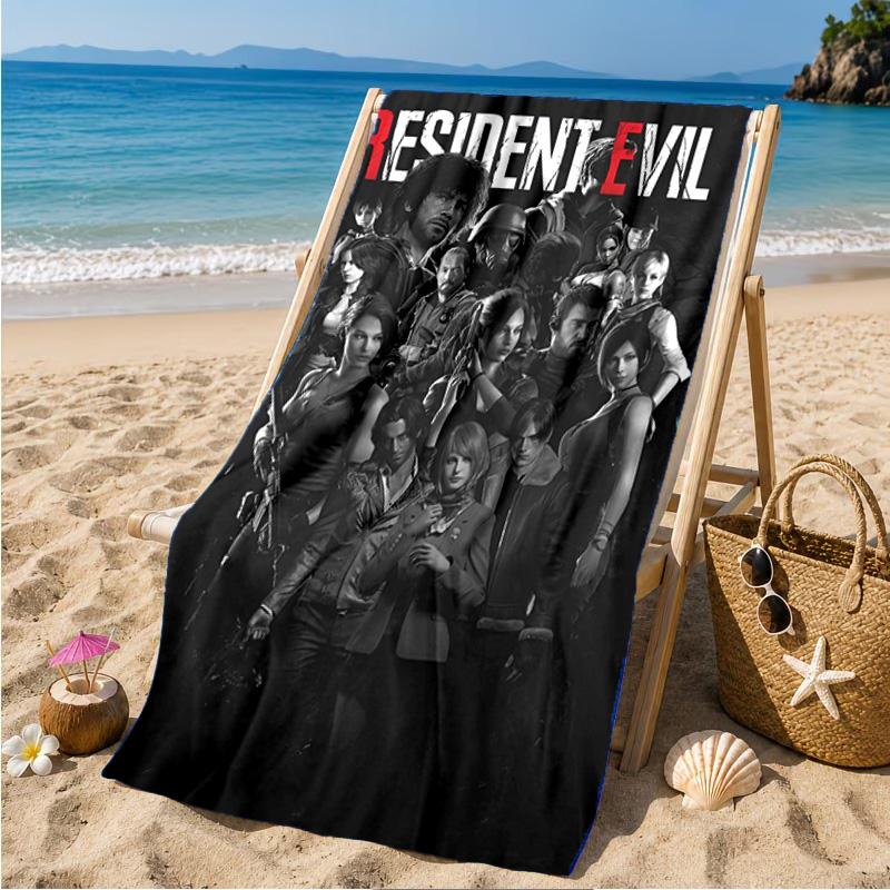 Survival Horror Saga Beach Towel Microfiber Beach Towel, Lightweight and Quick-Dry, for Summer Travel, Swimming Pool Fan Birthday Gift