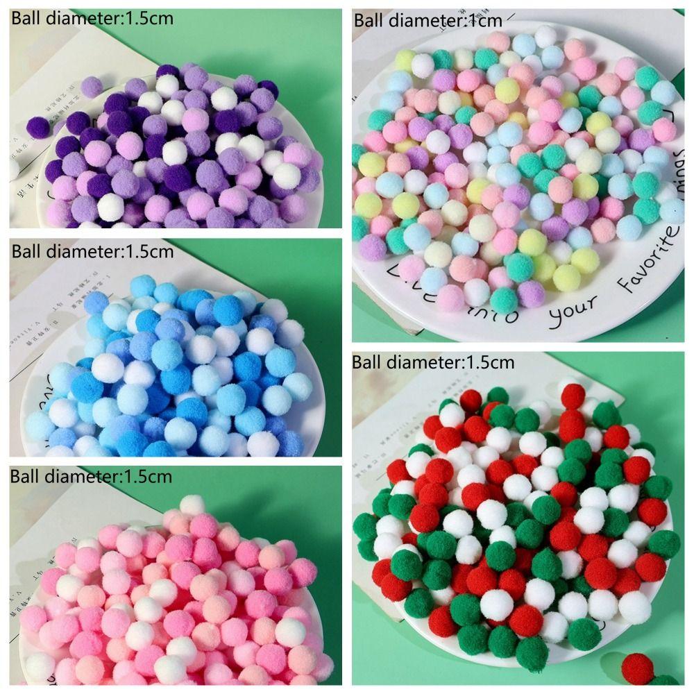 1 balení Vánoční barvy Pomponové kožešinové kuličky Makronkové barvy DIY Plyšová kulička DIY Pom Pom kulička Svatba